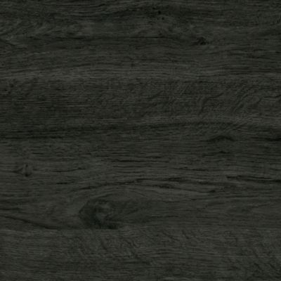 Meuble de salle de bain simple vasque - 2 tiroirs - BALEA et miroir rond Led SOLEN - ebony (bois noir) - 60cm