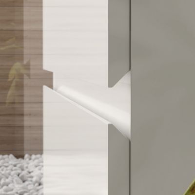 Meuble de salle de bain simple vasque - 2 tiroirs - MIG et miroir Led VELDI - blanc - 100cm
