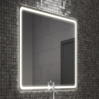Meuble de salle de bain simple vasque - 2 tiroirs - MIG et miroir Led VELDI - blanc - 100cm