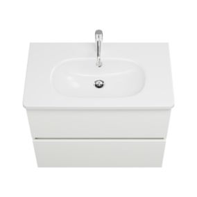 Meuble de salle de bain simple vasque 80 cm BURGBAD Joline blanc