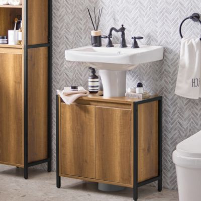 Meuble de Salle de Bain sous Lavabo Housse, BZR63-II-PF, SoBuy