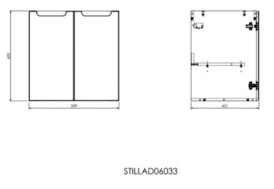 Meuble de salle de bain sous lavabo Naturel Stilla 60x60x45 cm blanc (STILLAD06033DC)