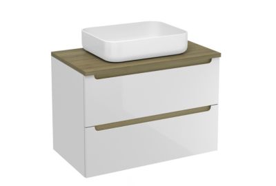 Meuble de salle de bain sous lavabo Naturel Stilla 80x60x45 cm blanc (STILLAD08057DBK)