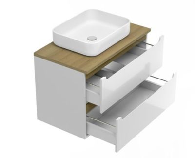 Meuble de salle de bain sous lavabo Naturel Stilla 80x60x45 cm blanc (STILLAD08057DBK)