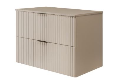 Meuble de salle de bain à suspendre avec le plan FLOW cachemire 80 cm