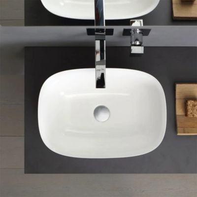 Meuble De Salle De Bain Suspendu 120Cm Avec Tiroir Gris Perle, Dessus Anthracite, 2 Lavabos En Résine Et Miroir - Valentina