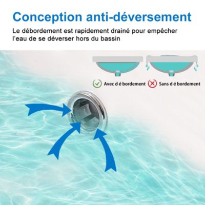 Meuble de salle de bain suspendu 60 cm, 2 tiroirs, avec vasque blanche,MDF chêne
