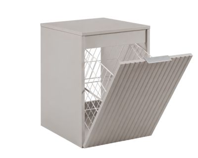 Meuble de salle de bain suspendu avec panier, Cachemire / plan Cachemire, poignée argentée, 40 x 46 x 58,6 cm