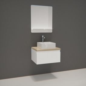 Meuble de salle de bain suspendu avec vasque et miroir WILL