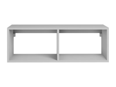 Meuble de salle de bain suspendu avec vasque ronde - 1 tiroir gris anthracite et 2 niches blanches - 94 cm - TEANA II