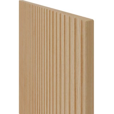 Meuble de salle de bain suspendu double vasque intégrée 120cm 2 tiroirs Chêne cannelé +miroir +colonne ouverture droite - Venice