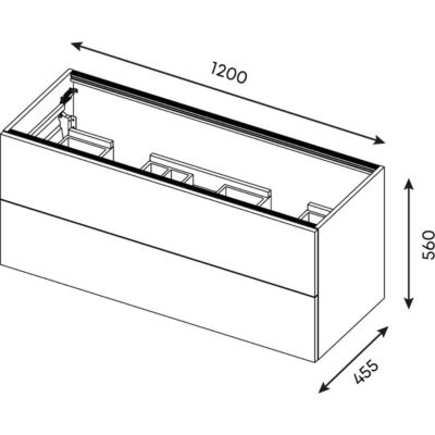 Meuble de salle de bain suspendu double vasque intégrée 120cm 2 tiroirs façon Béton - Venice