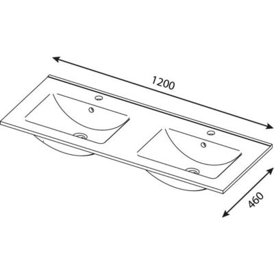 Meuble de salle de bain suspendu double vasque intégrée 120cm 2 tiroirs façon Béton - Venice