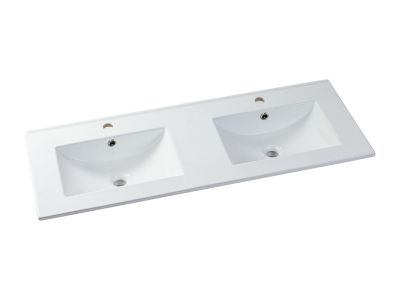 Meuble Suspendu Strié Avec Vasque à Encastrer, Naturel Clair Et Noir 120 Cm Madela