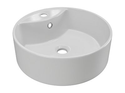 Meuble de salle de bain suspendu strié liseré doré avec vasque à poser ronde - Noir - 80 cm - KELIZA