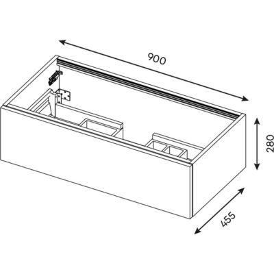 Meuble de salle de bain suspendu vasque intégrée 90cm 1 tiroir Blanc + miroir + colonne ouverture droite - Venice