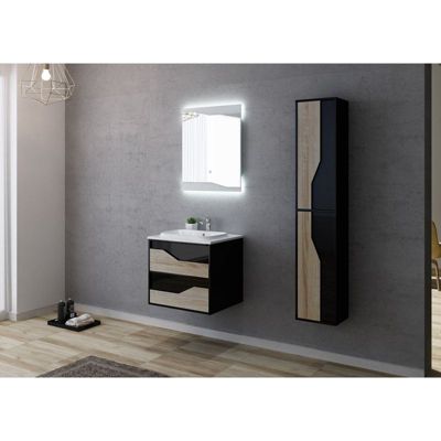 Meuble de salle de bain URBINO 600 Scandinave et Noir