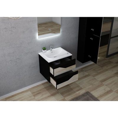Meuble de salle de bain URBINO 600 Scandinave et Noir