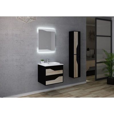 Meuble de salle de bain URBINO 600 Scandinave et Noir