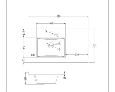 Meuble de salle de bain vasque déportée - 2 tiroirs - MALIA et miroir rond Led SOLEN - vert olive - 80cm