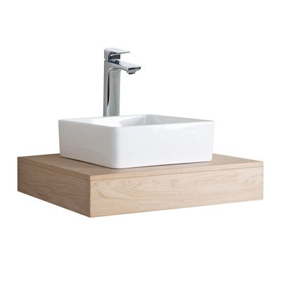 Meuble de Salle de Bain WILL - Plan suspendu 60 cm + Vasque + Miroir + Meuble tiroir + Equerres