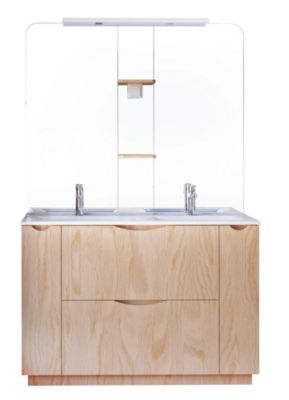 Meuble de salle de bains 120 cm effet bois, Ondee Palermo