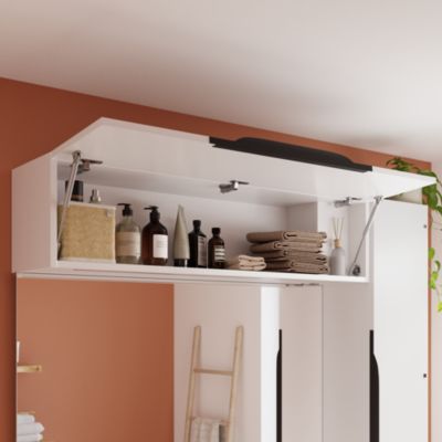 Meuble de salle de bains haut blanc mat l.120 x H.30 x P.30 cm, Pamili