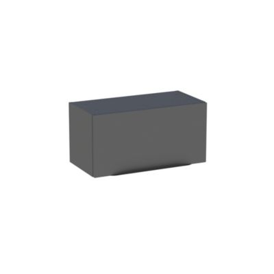 Meuble de salle de bains haut gris anthracite brillant l.60 x H.30 x P.30 cm, Pamili