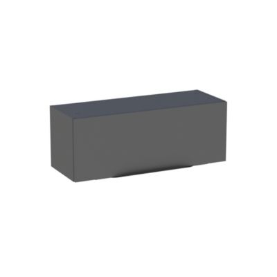 Meuble de salle de bains haut gris anthracite brillant l.80 x H.30 x P.30 cm, Pamili