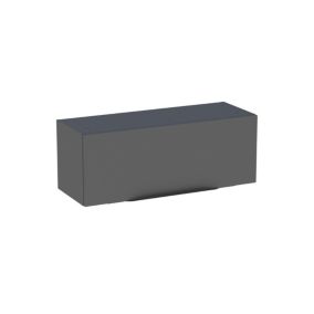 Meuble de salle de bains haut gris anthracite brillant l.80 x H.30 x P.30 cm, Pamili