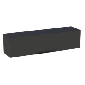 Meuble de salle de bains haut noir mat l.120 x H.30 x P.30 cm, Pamili