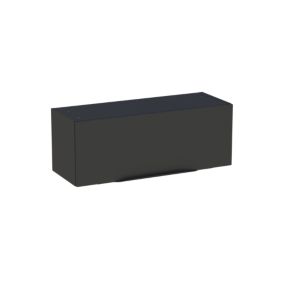 Meuble de salle de bains haut noir mat l.80 x H.30 x P.30 cm, Pamili
