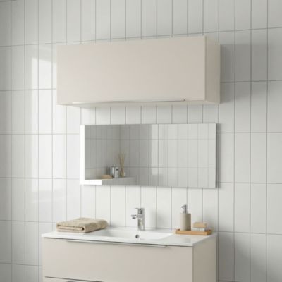 Meuble de salle de bains haut taupe l.80 x H.30 x P.30 cm, Pamili