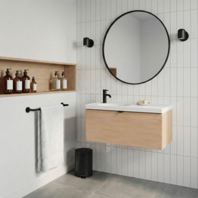Meuble de salle de bains Kentia l.80 cm effet chêne avec plan vasque Kentia