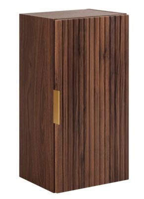 Meuble demi colonne suspendu de salle de bain FLOW noyer foncé 35 x 68 cm