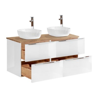 Meuble double vasque 120cm April Blanc et Bois