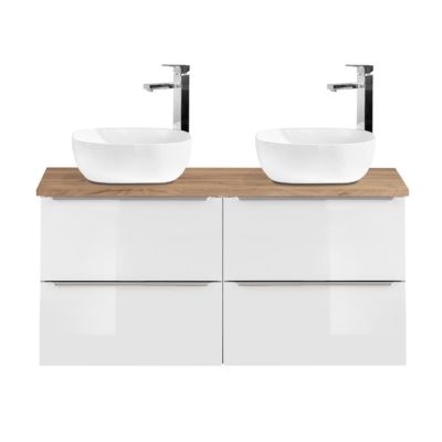 Meuble double vasque 120cm April Blanc et Bois