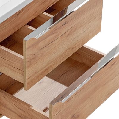 Meuble double vasque 140cm 2 niches April Bois et Blanc