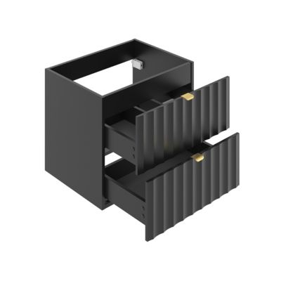 Meuble double vasque 140cm 2 niches Lexa Noir