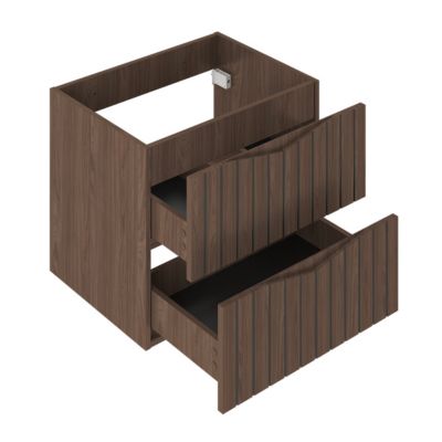 Meuble double vasque 140cm 2 niches Siena bois et noir