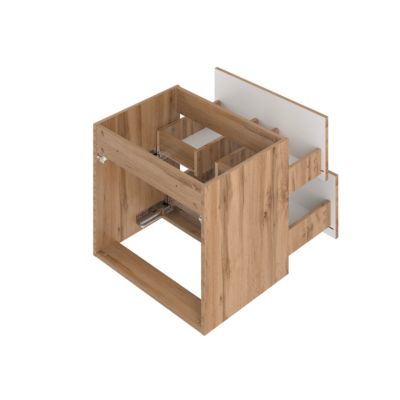 Meuble double vasque 140cm 2 niches Teren Bois