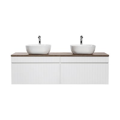 Meuble double vasque 160cm Zelie Blanc et Bois