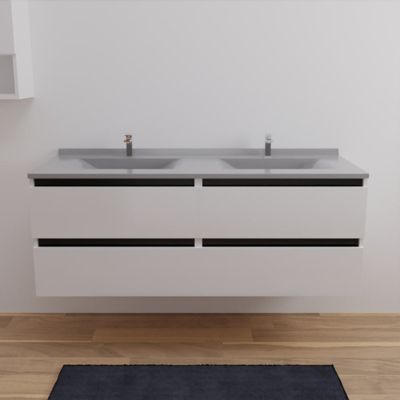 Meuble double vasque ARLEQUIN 140 cm - Gris - Noir