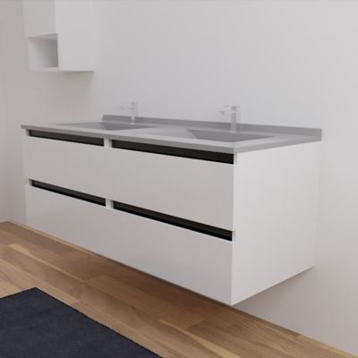 Meuble double vasque ARLEQUIN 140 cm - Gris - Noir