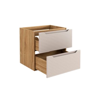 Meuble double vasque encastrée 120cm Mallory Beige et bois