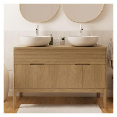 Meuble double + vasque + robinet ALASKA