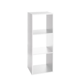 Meuble Etagère 3 cases de rangement Blanc H 100.5 cm