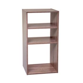 Meuble Etagère 3 Cases de rangement effet bois naturel H 67.5 cm