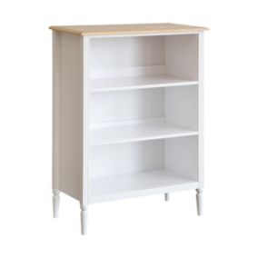 Meuble Etagère 3 niveaux en Bois blanc et naturel H 102 cm