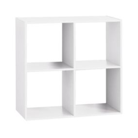 Meuble Etagère 4 cases de rangement Blanc  H 67.5 cm